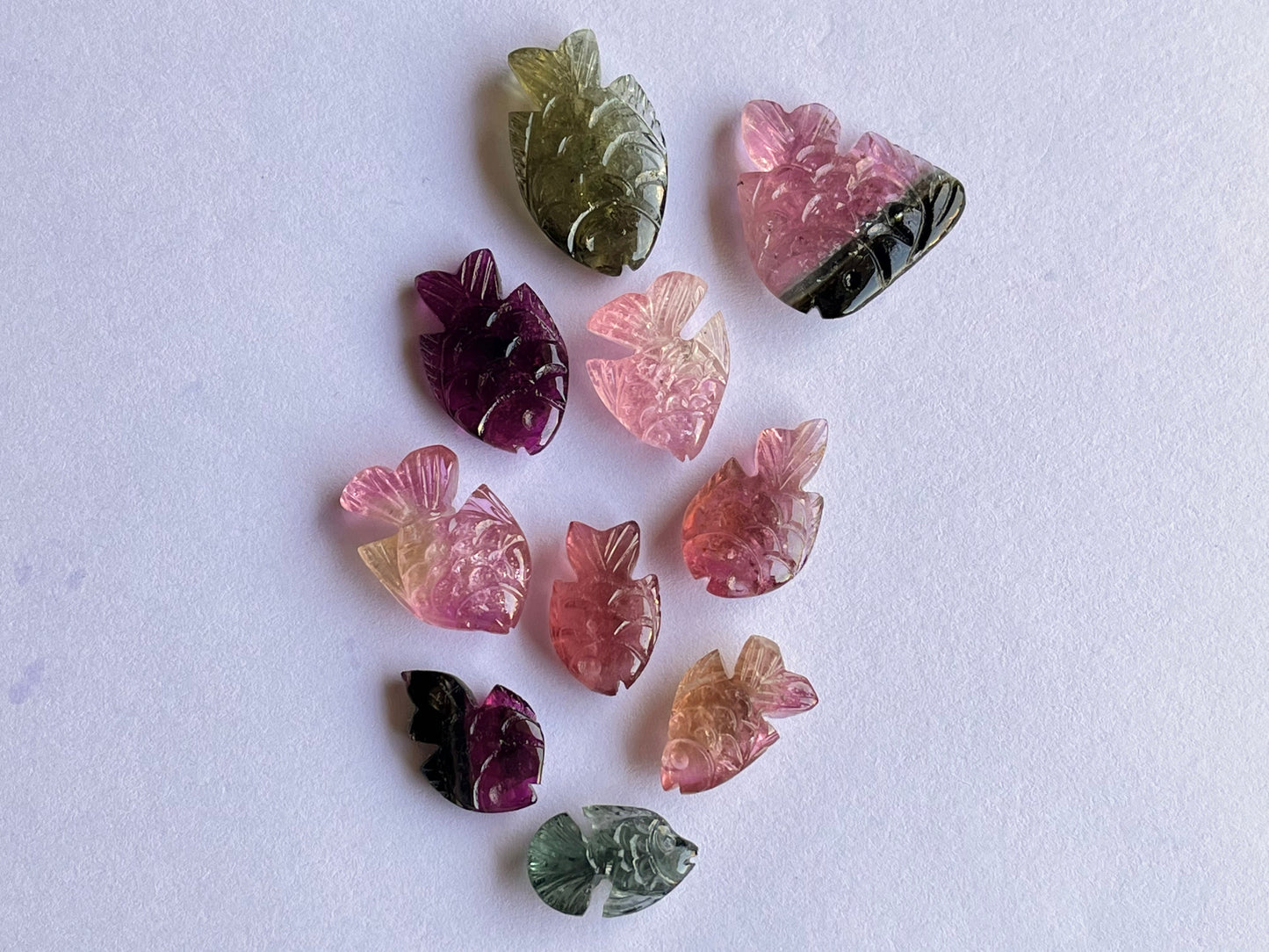 Rare! Natural Tourmaline Fish Carving loose