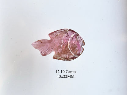 Rare! Natural Tourmaline Fish Carving loose