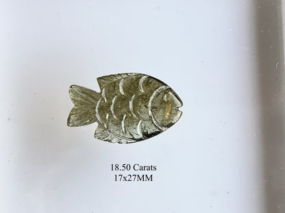 Rare! Natural Tourmaline Fish Carving loose