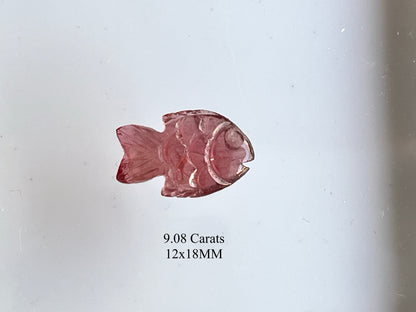 Rare! Natural Tourmaline Fish Carving loose