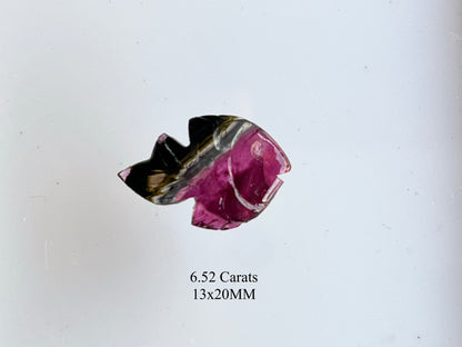 Rare! Natural Tourmaline Fish Carving loose