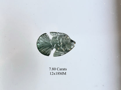 Rare! Natural Tourmaline Fish Carving loose