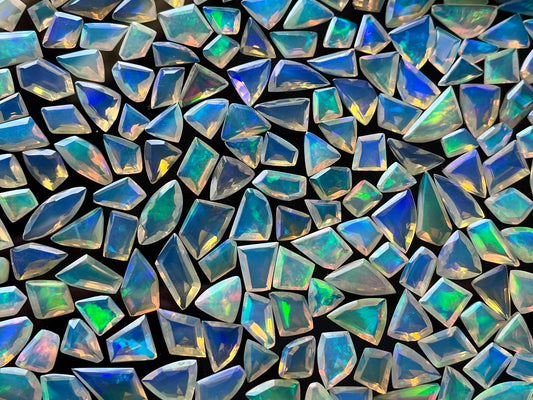 Natural Ethiopian Opal Uneven Shape Faceted Loose Gemstone for Jewelry Making