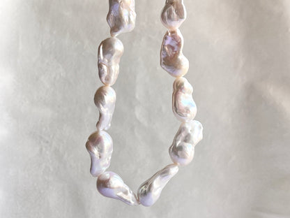 16 Inch Natural Cultured Freshwater Lustrous White Baroque Pearls