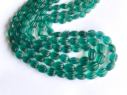 Natural Greenish Blue Fluorite Carved Beads