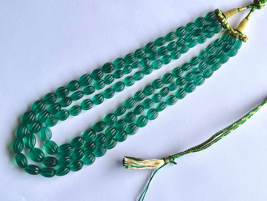 Natural Greenish Blue Fluorite Carved Beads