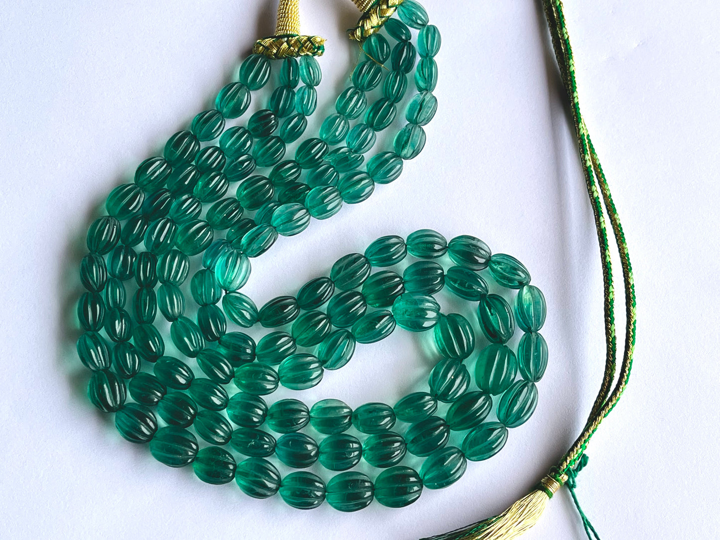Natural Greenish Blue Fluorite Carved Beads
