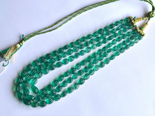 Natural Greenish Blue Fluorite Carved Beads