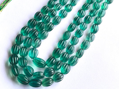 Natural Greenish Blue Fluorite Carved Beads