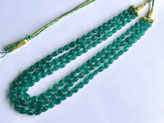 Natural Greenish Blue Fluorite Carved Beads