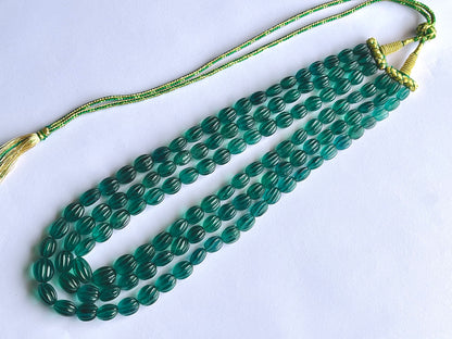 Natural Greenish Blue Fluorite Carved Beads