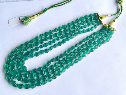 Natural Greenish Blue Fluorite Carved Beads