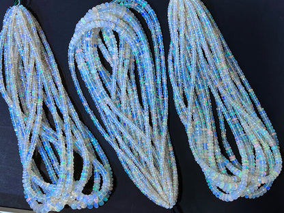Natural Ethiopian Opal Faceted Rondelle Beads for Jewelry making