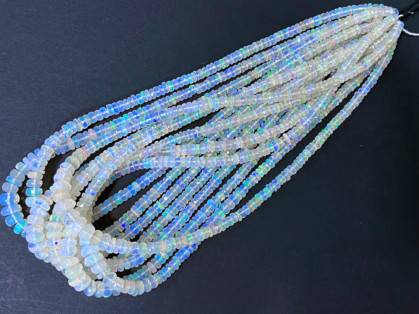 Natural Ethiopian Opal Faceted Rondelle Beads for Jewelry making
