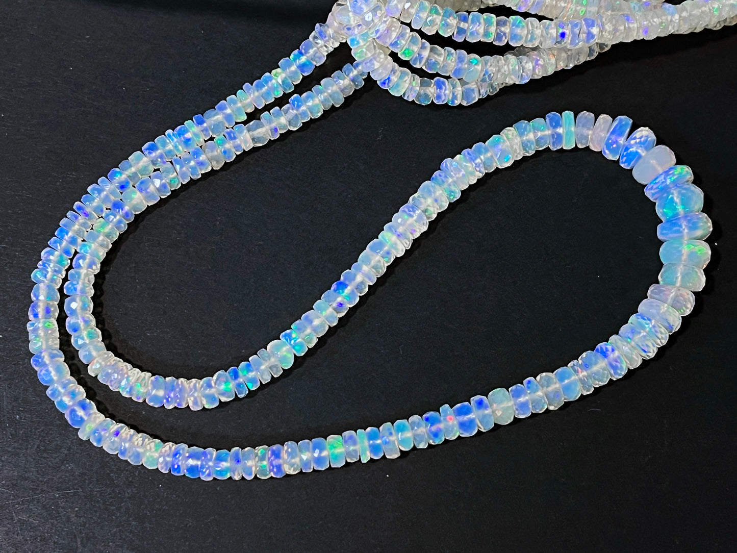 Natural Ethiopian Opal Faceted Rondelle Beads for Jewelry making