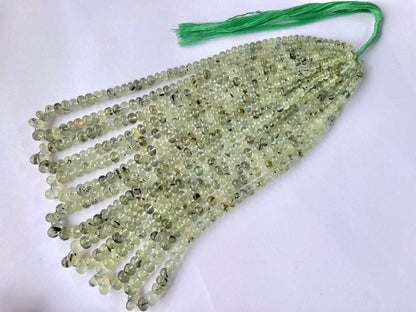 Prehnite smooth rondelle beads