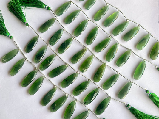 Serpentine faceted pear briolette beads