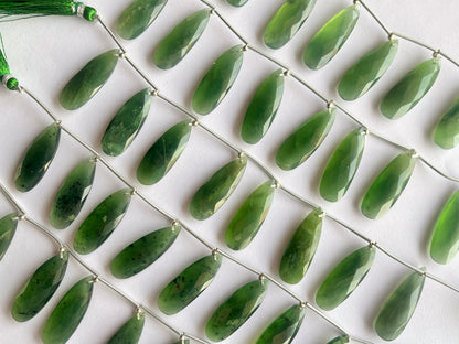 Serpentine faceted pear briolette beads