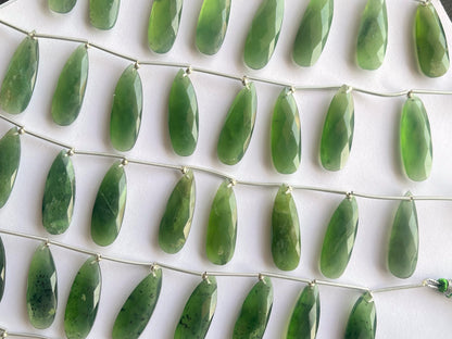 Serpentine faceted pear briolette beads
