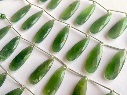 Serpentine faceted pear briolette beads