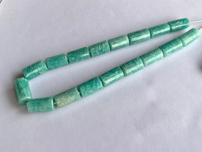 Peruvian Blue Amazonite Big faceted Cylindrical Beads