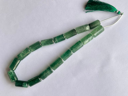 Green Aventurine Big faceted Cylindrical Beads