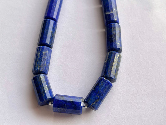Lapis Lazuli Big faceted Cylindrical Beads