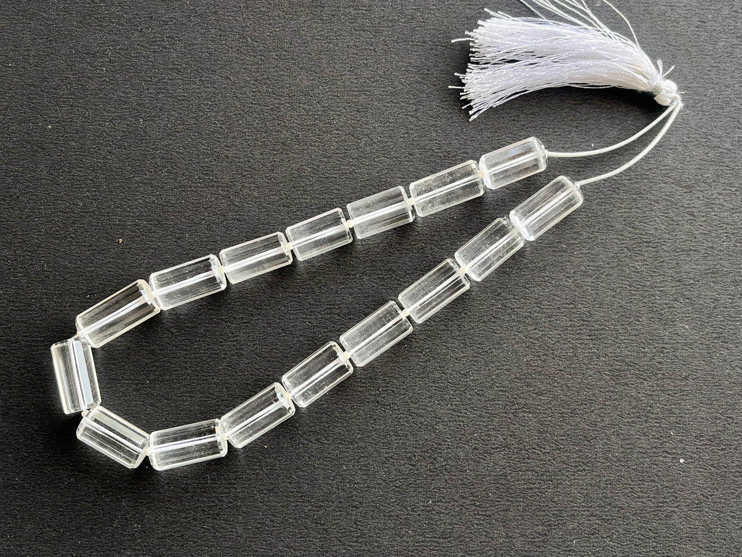 Crystal Quartz Big faceted Cylindrical Beads