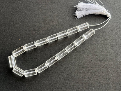 Crystal Quartz Big faceted Cylindrical Beads