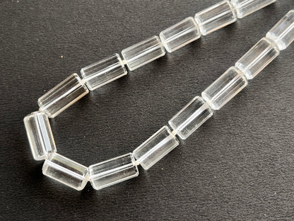 Crystal Quartz Big faceted Cylindrical Beads