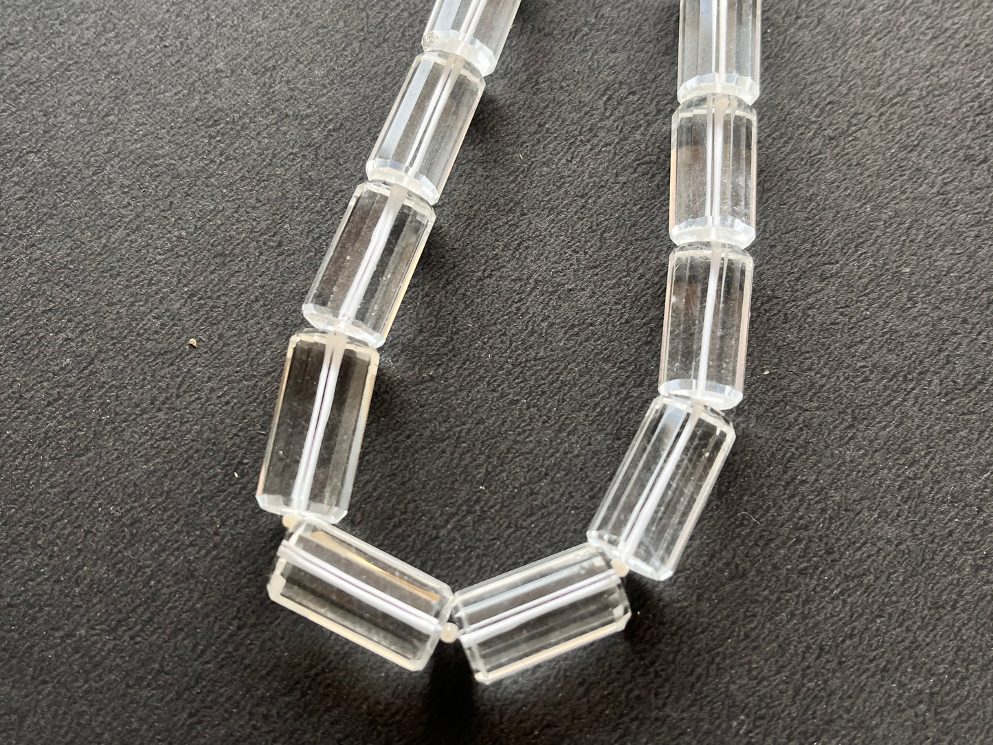 Crystal Quartz Big faceted Cylindrical Beads