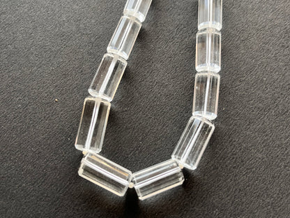 Crystal Quartz Big faceted Cylindrical Beads