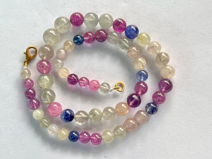 Multi sapphire smooth spherical shape beads