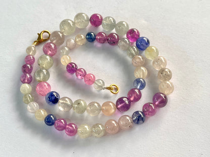 Multi sapphire smooth spherical shape beads