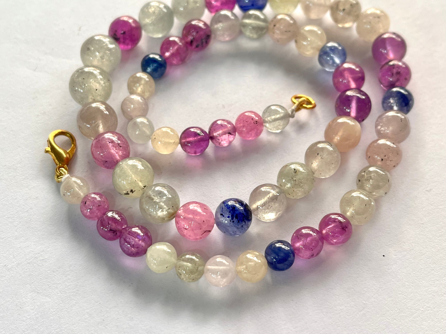 Multi sapphire smooth spherical shape beads