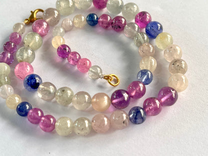 Multi sapphire smooth spherical shape beads