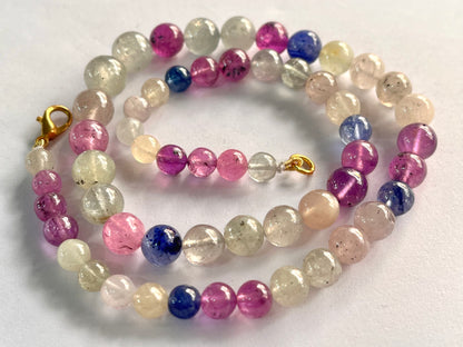 Multi sapphire smooth spherical shape beads