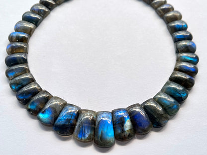 Natural Blue Fire Labradorite Gemstone Bib Necklace – Handmade Cleopatra Style Choker Jewelry
