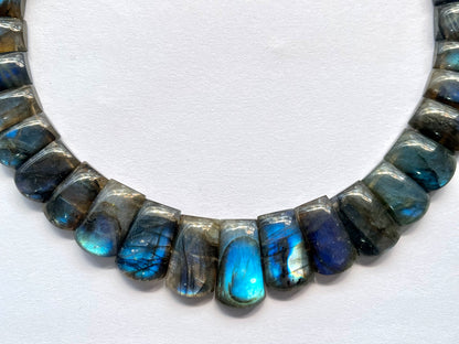 Natural Blue Fire Labradorite Gemstone Bib Necklace – Handmade Cleopatra Style Choker Jewelry