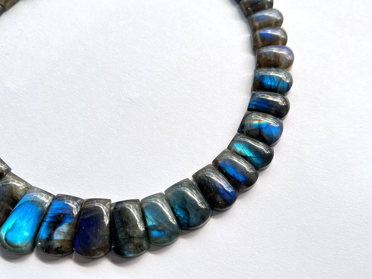 Natural Blue Fire Labradorite Gemstone Bib Necklace – Handmade Cleopatra Style Choker Jewelry