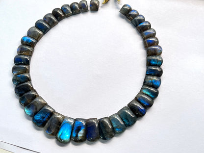 Natural Blue Fire Labradorite Gemstone Bib Necklace – Handmade Cleopatra Style Choker Jewelry