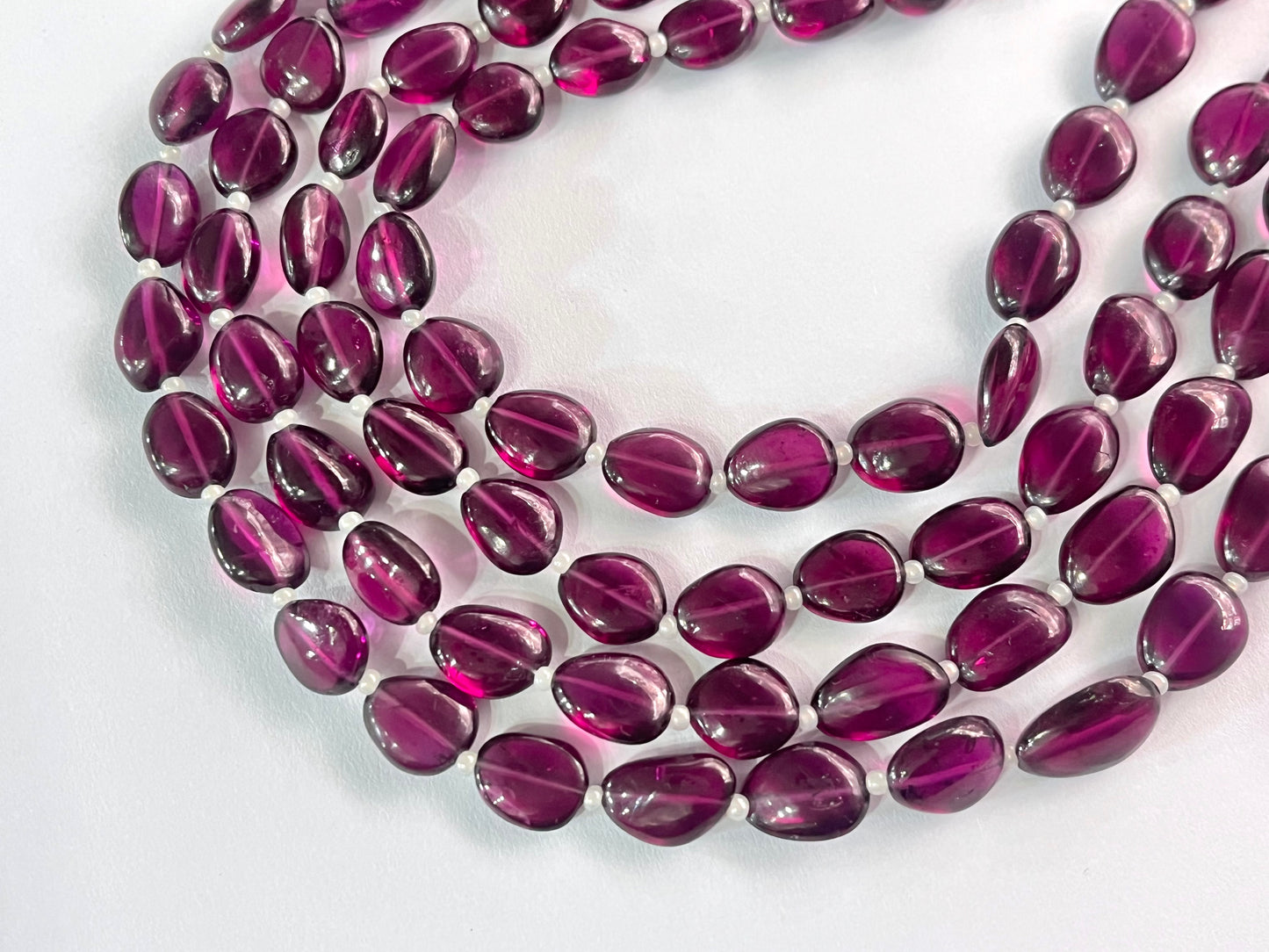 Rhodolite garnet smooth tumble beads