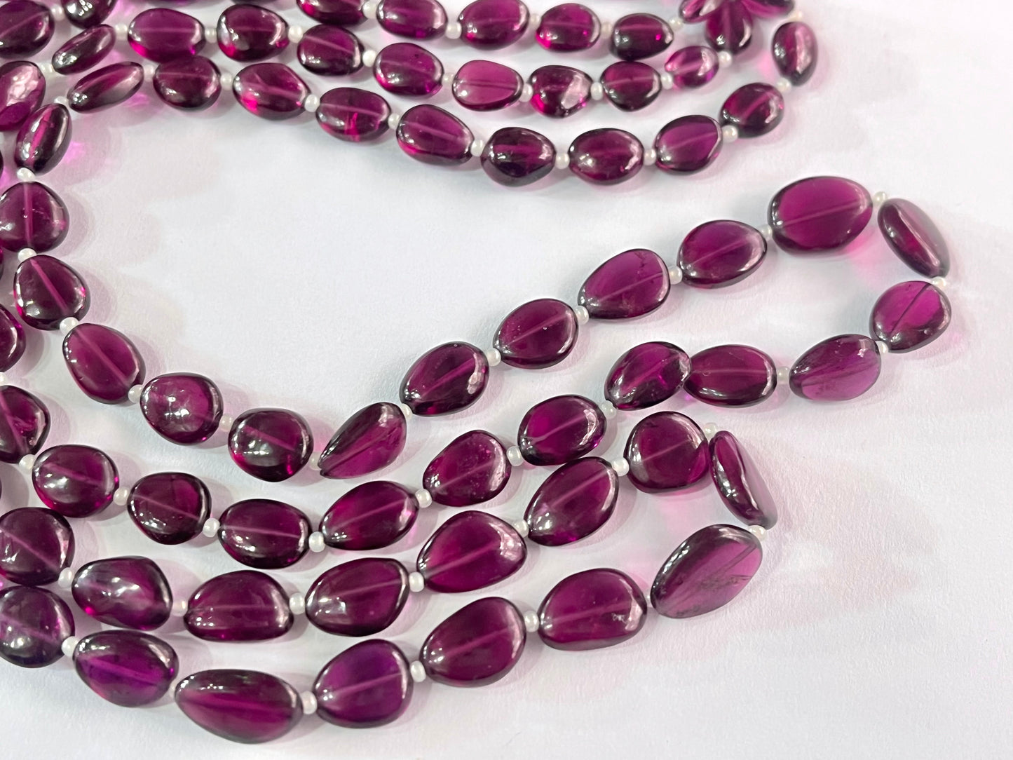 Rhodolite garnet smooth tumble beads