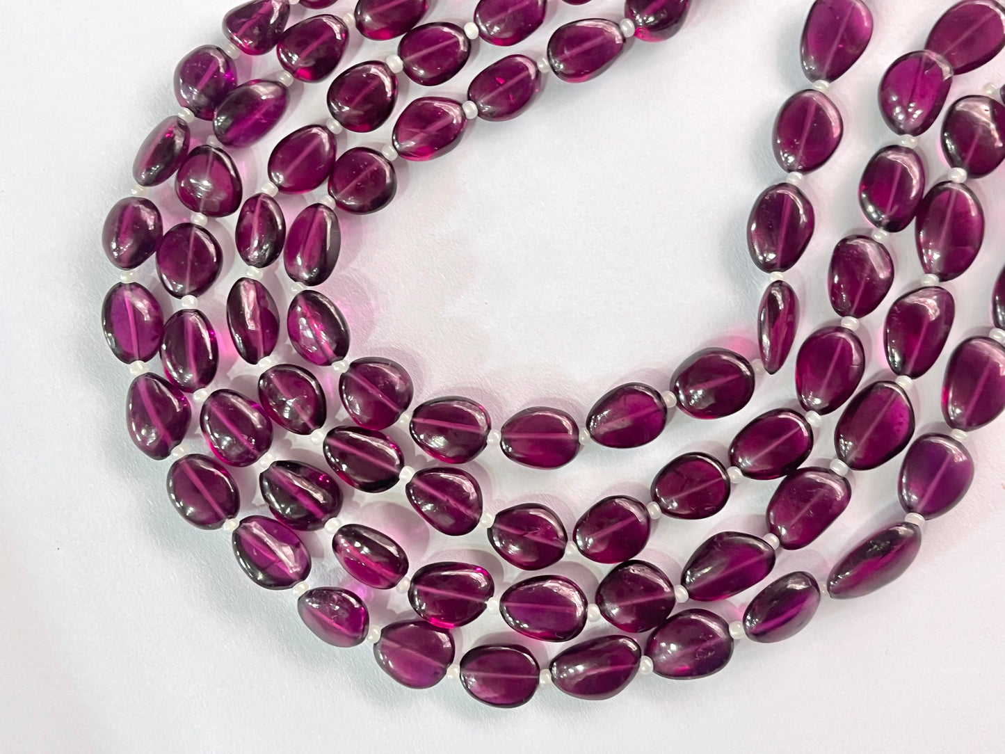 Rhodolite garnet smooth tumble beads