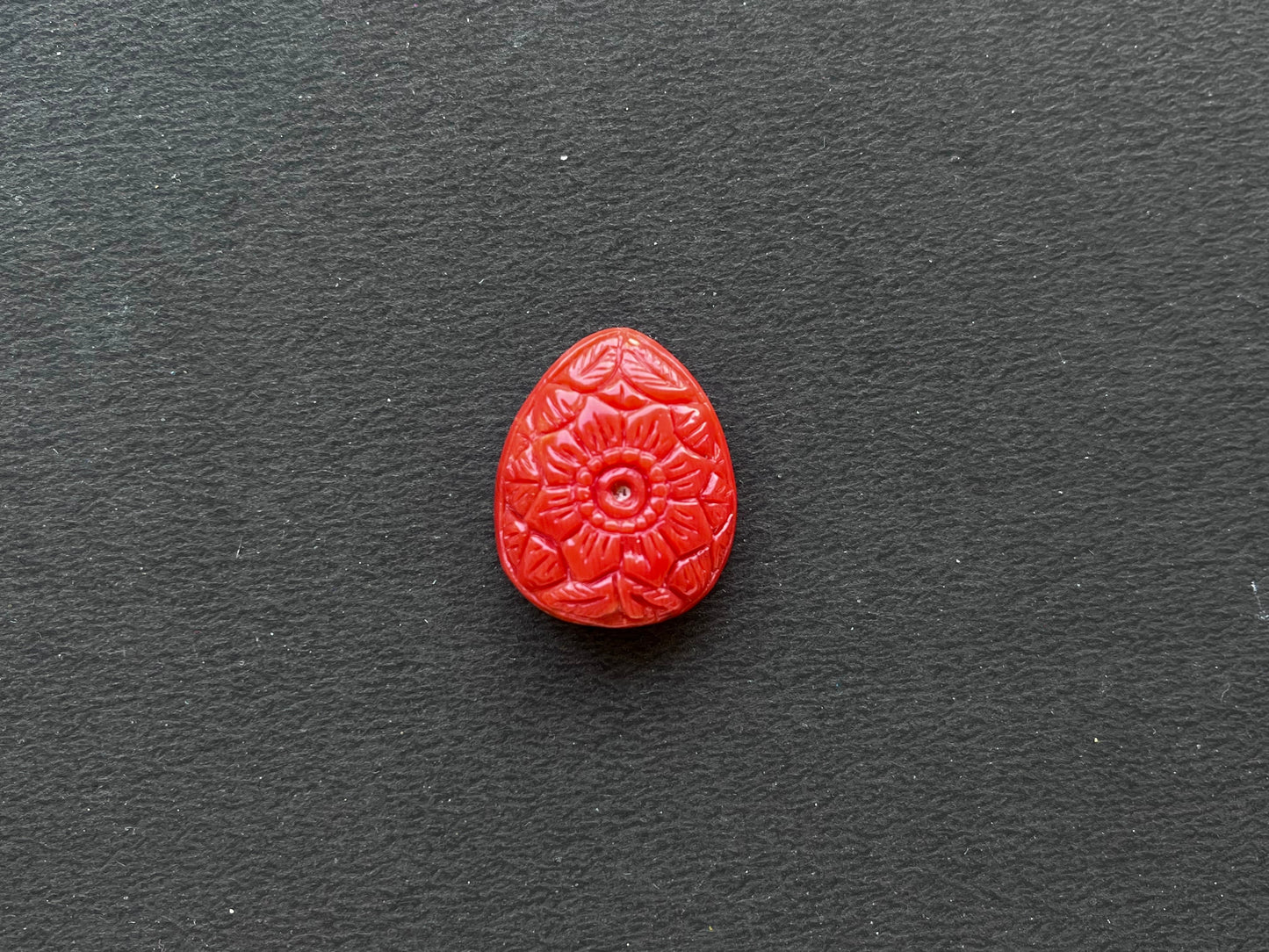 Natural Coral Hand Carved Gemstone Figurine, 20x24MM, 24.20 Carats