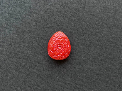 Natural Coral Hand Carved Gemstone Figurine, 20x24MM, 24.20 Carats