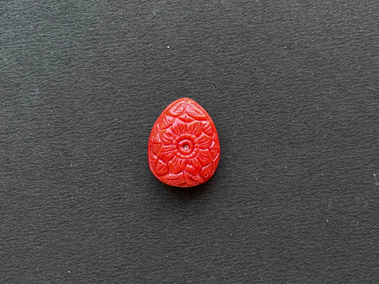 Natural Coral Hand Carved Gemstone Figurine, 20x24MM, 24.20 Carats