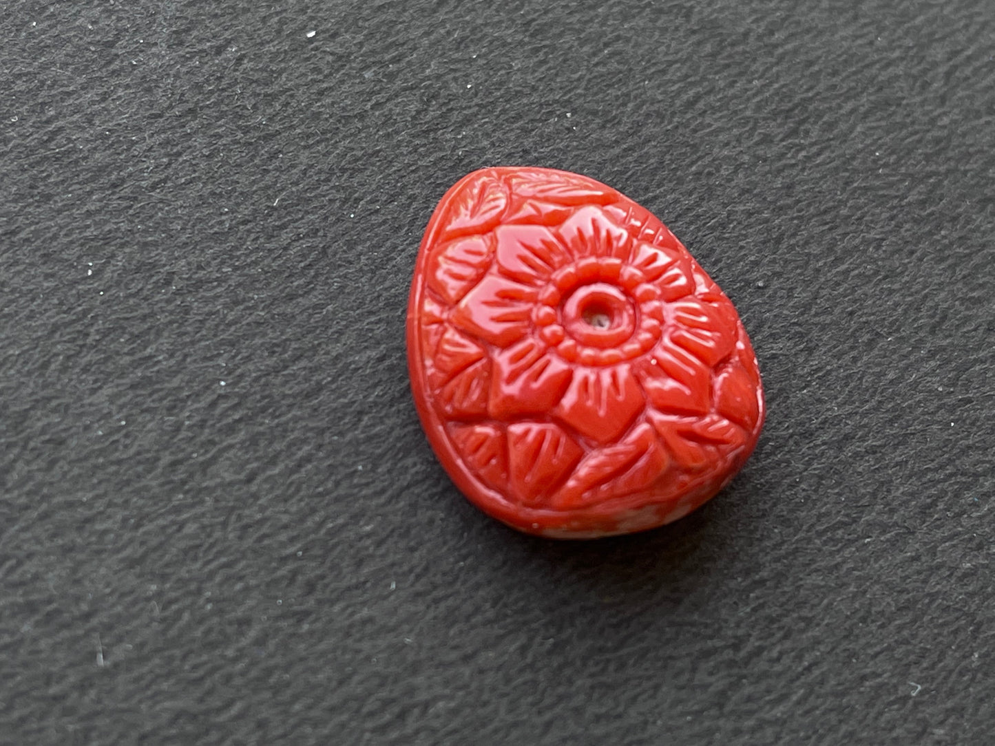 Natural Coral Hand Carved Gemstone Figurine, 20x24MM, 24.20 Carats