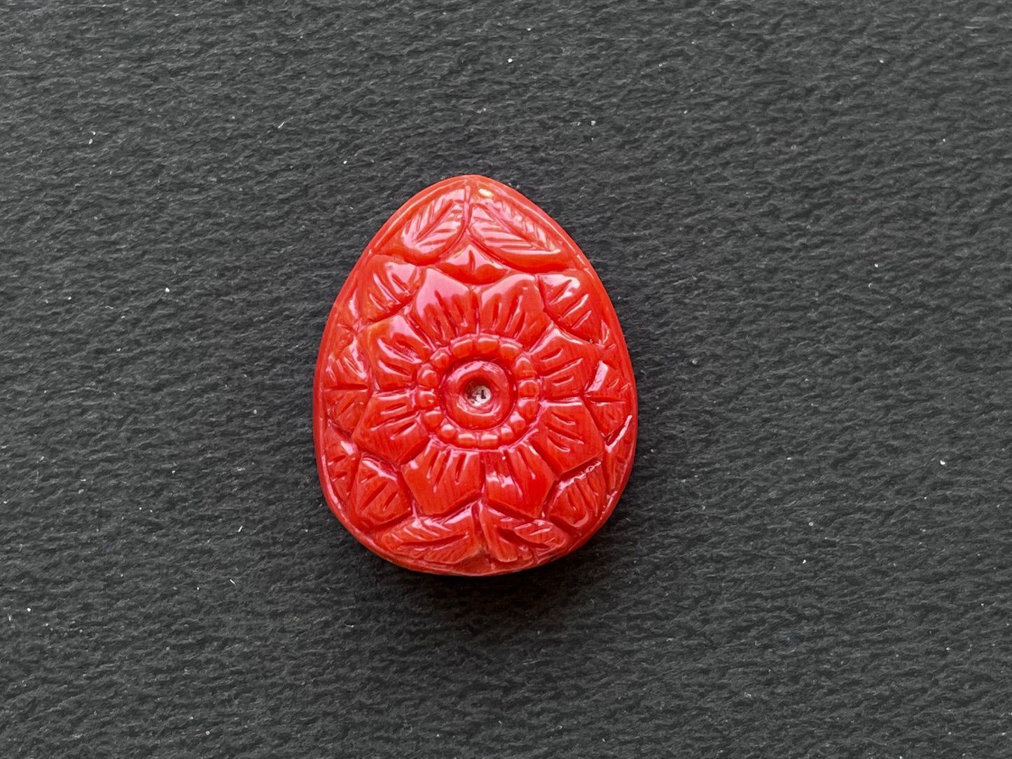 Natural Coral Hand Carved Gemstone Figurine, 20x24MM, 24.20 Carats