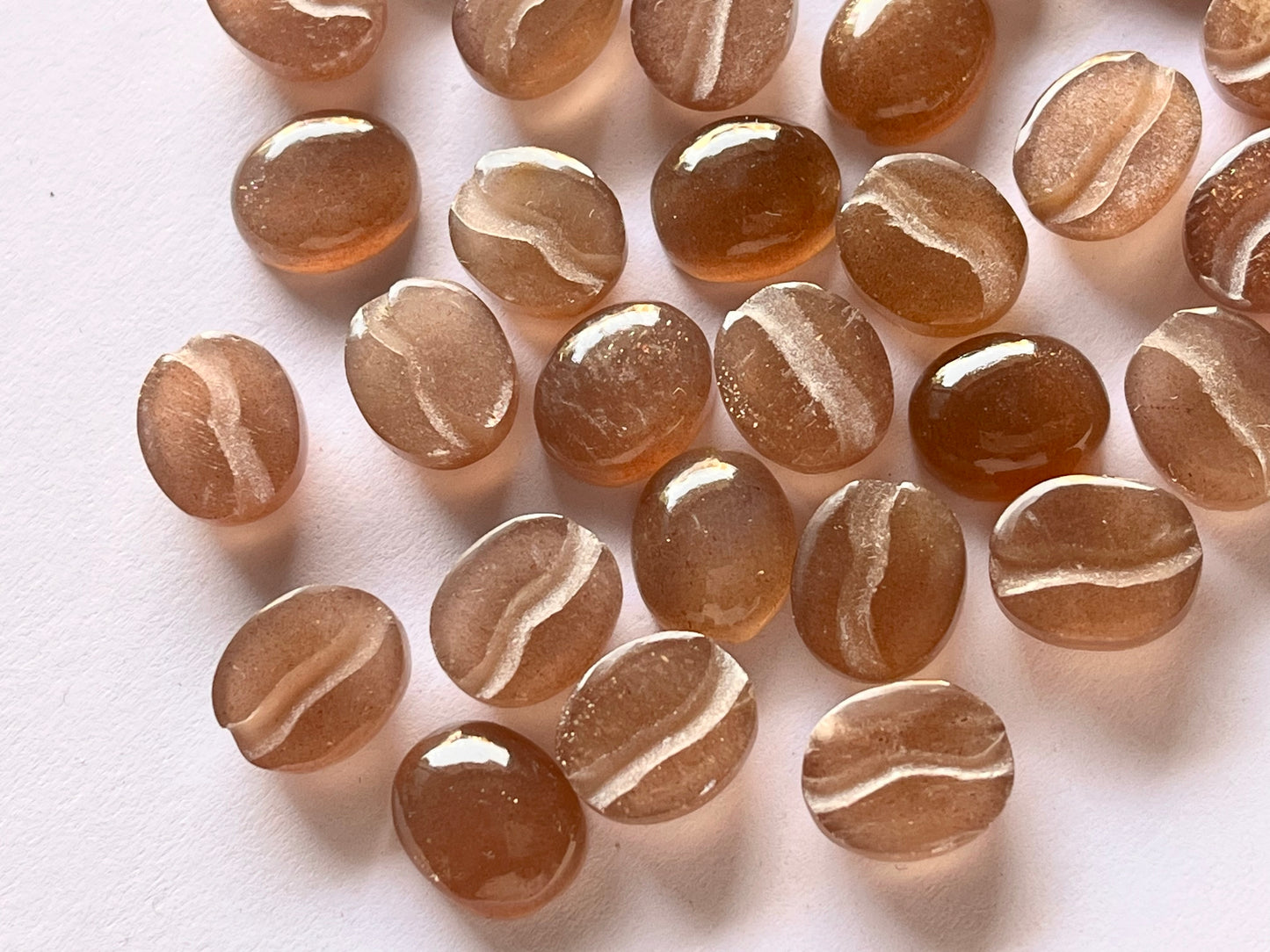 Natural Moonstone Coffee Bean beads